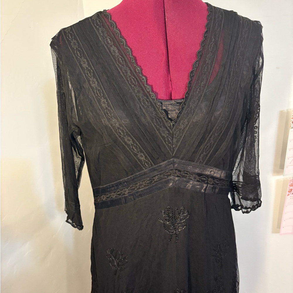 Nataya designer dress Goth Garden party, Titanic, Downton Abbey black large